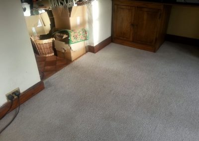 After cleaning stained carpet